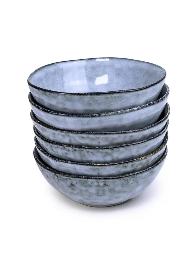 كويزين أرت طقم 6 قطع أوعية ألورا ستون وير فاخرة - 17 سم